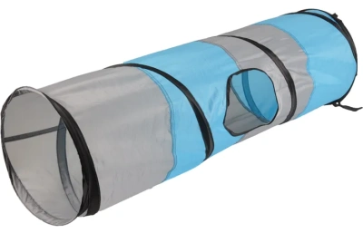 מנהרת צעצוע לחתולים בצבע אפור וכחול