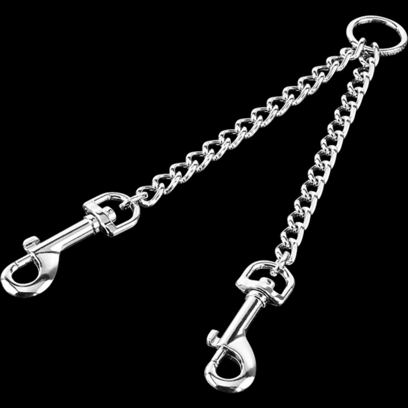 שרשרת פלדה כרומית להובלת שני כלבים ברצוע אחת