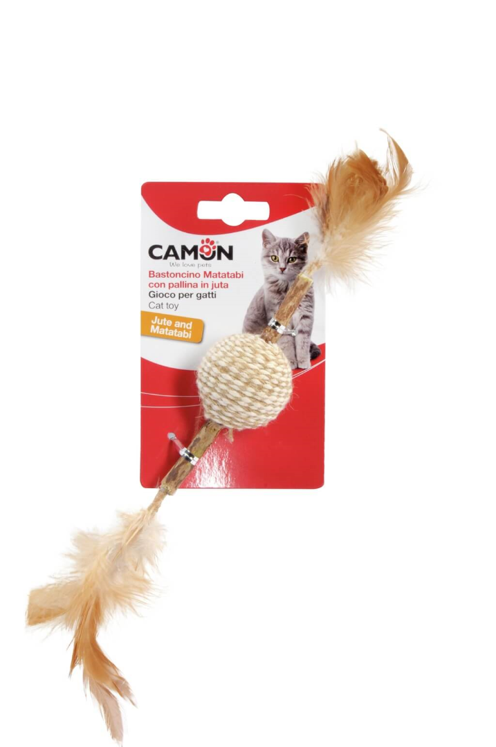 Camon צעצוע לחתול מקל מטאטאבי עם כדור
