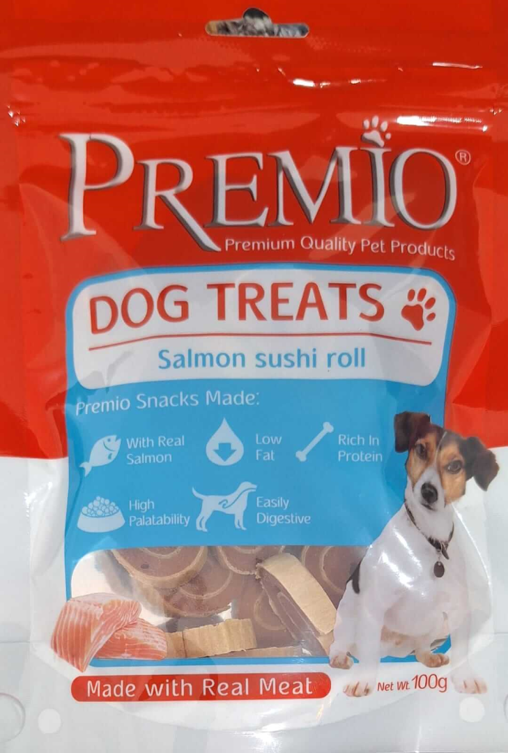 חטיף סושי רול סלמון 100 גרם לכלבים פרמיו / PREMIO