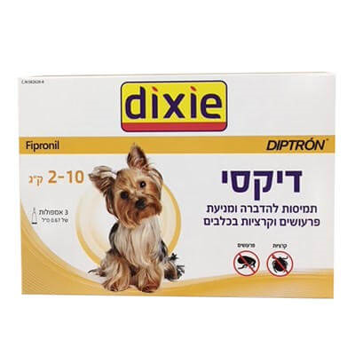 Dixie fipronil תמיסת דיקסי לכלב 2-10 ק”ג